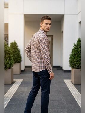 charles tyrwhitt slim fit dress shirt Men's Charles Tyrwhitt Semi-Cutaway Collar Non-Iron Stretch Poplin Print Shirt